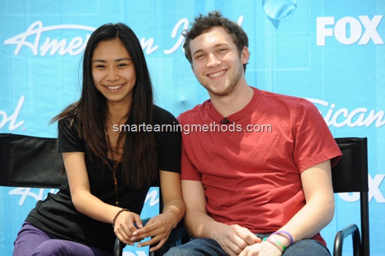 AMERICAN IDOL: Finalists Jessica Sanchez (L) and Phillip Phillips (R) at the AMERICAN IDOL press conference Monday, May 21 at the Nokia Theater in Los Angeles, CA. CR: Michael becker / FOX. 
