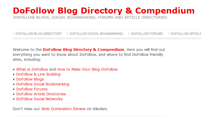 DoFollow Blog Directory