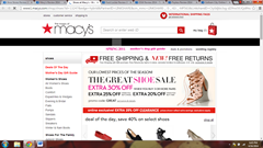 Macy's website to buy foot wear on