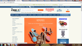 Zappos.com website to buy foot wear